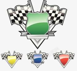 赛车比赛盾牌徽章素材