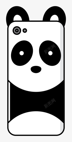 手机壳手绘免抠卡通大熊猫手机壳图案高清图片