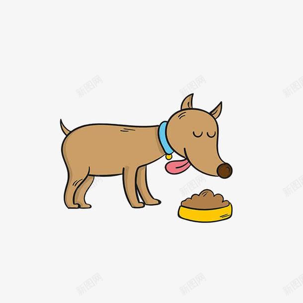 卡通开心吃狗粮的小狗png免抠素材_88icon https://88icon.com 吃狗粮 吐舌头小狗 狗吃东西 闭着享受