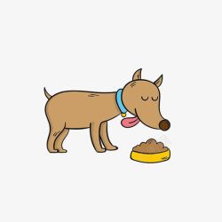 吐舌头的狗卡通开心吃狗粮的小狗高清图片