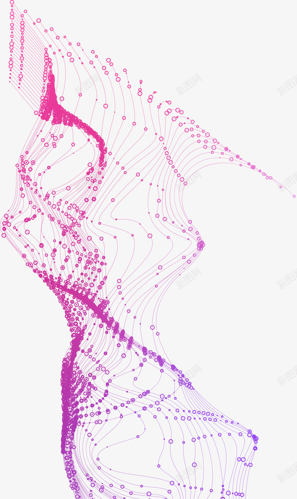 紫色手绘曲线和圆点装饰png免抠素材_88icon https://88icon.com 免抠图 抠图 插画 曲线 点线面 紫色曲线 装饰画