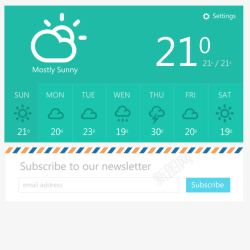 扁平天气预报APP素材