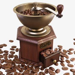 咖啡豆棕色咖啡研磨机素材