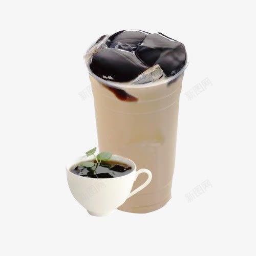 瓷杯仙草奶茶png免抠素材_88icon https://88icon.com 下午茶 仙草奶茶 冷饮 奶茶 清热解毒 烧仙草 瓷杯饮料 甜品 美容养颜