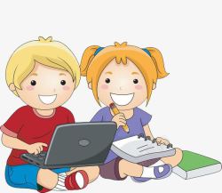 一起学习的孩子素材