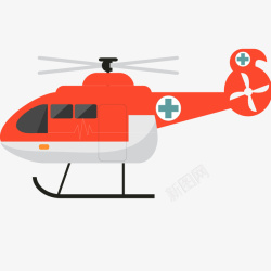 医院直升机插画素材