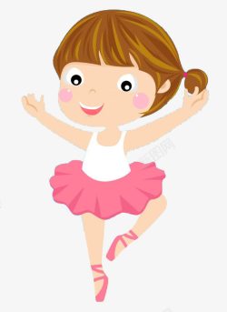 粉色短裙跳芭蕾舞的女孩高清图片