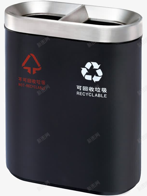 可回收不可回收垃圾桶png免抠素材_88icon https://88icon.com 不可回收 不锈钢 两个 可回收