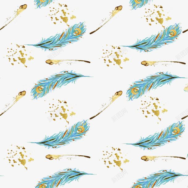 羽毛背景png免抠素材_88icon https://88icon.com 手绘 水彩 羽毛 金色锡纸