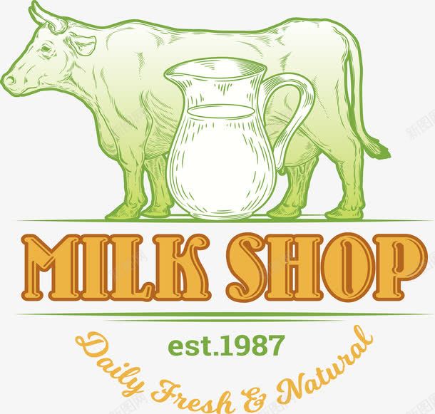 牛奶厂鲜奶标签png免抠素材_88icon https://88icon.com 牛奶 百分百 矢量png 纯天然 鲜牛奶