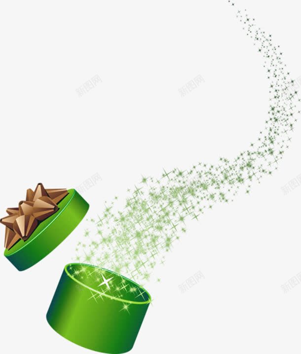 礼盒魔法绿色星点带装饰png免抠素材_88icon https://88icon.com 星点 礼盒 绿色 装饰 魔法