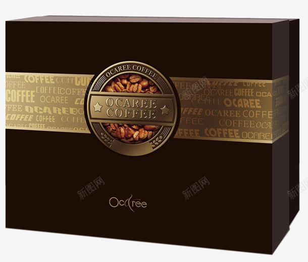 咖啡盒包装png免抠素材_88icon https://88icon.com 包装 咖啡 咖啡盒 外包装 大气 时尚 深棕色 盒子 简约 高端