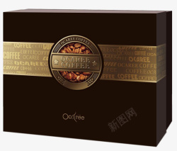 深棕色咖啡咖啡盒包装高清图片