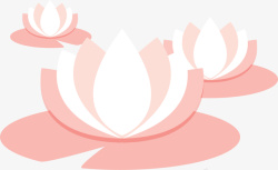 粉白色植物莲花形象矢量图素材