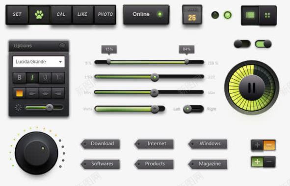UI音乐控件工具包图标图标