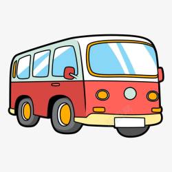 红色小巴士红色巴士汽车简笔画高清图片