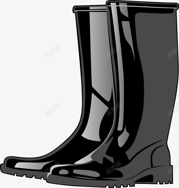 黑色手绘可爱橡胶雨鞋png免抠素材_88icon https://88icon.com 可爱 手绘 橡胶雨鞋 雨具插图 雨靴 黑色