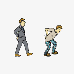 不同的人卡通不同程度腰痛的人走路方式素高清图片