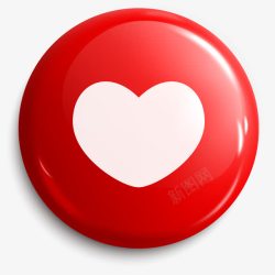 心形按钮红色立体爱心按钮高清图片