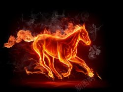 马年奔跑的火焰马高清图片