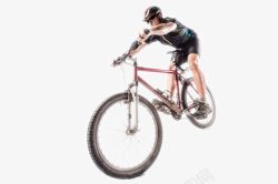 自助旅行骑着山地自行车的人高清图片