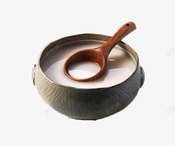 放在碗里的米汤png免抠素材_88icon https://88icon.com 乳白色的 木勺 白色的 米汤 陶瓷碗