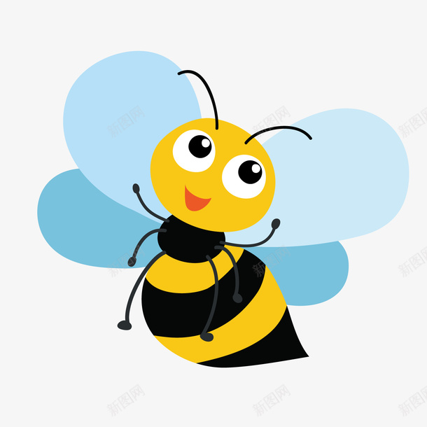 黄色圆弧蜜蜂昆虫元素矢量图ai免抠素材_88icon https://88icon.com 创意 动物 卡通插画 层次 昆虫 矢量图 纹理 蜂类 触角 质感 黄色