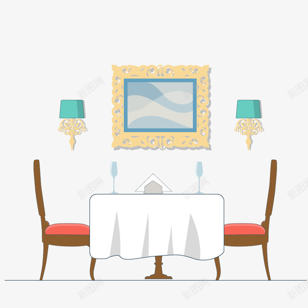 高级餐厅餐桌和壁画png免抠素材_88icon https://88icon.com 卡通 壁画 简图 装修 餐桌 餐椅 高级餐厅