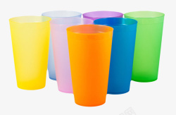一堆随便放的水杯塑胶制品实物素材