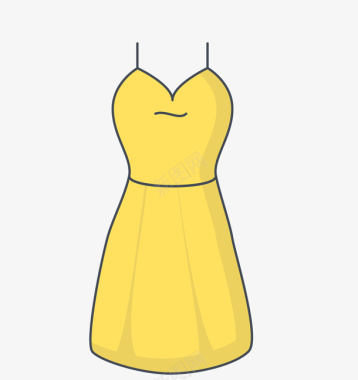 简洁黄色裙子可爱服饰图标图标