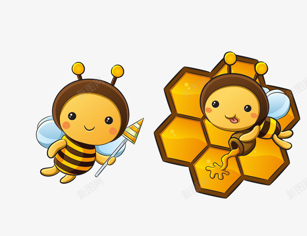 可爱的蜜蜂png免抠素材_88icon https://88icon.com png下载 可爱 小蜜蜂 海报元素 装饰素材 采蜜 黄色