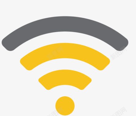 无线WIFI黄灰色手机wifi信号格图标图标