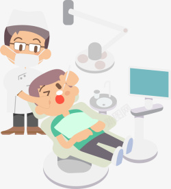 口腔科医生卡通版看牙医的人们高清图片