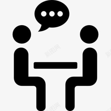 讨论事情两人交谈分享坐在一桌图标图标