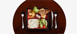 日式饭盒丰盛的日式定食高清图片
