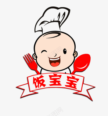 饭宝宝有背景LOGO图标图标