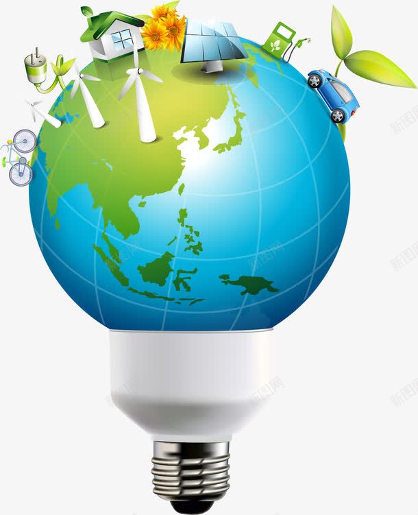 绿色能源png免抠素材_88icon https://88icon.com 太阳能 房子 灯泡 自行车 节能环保 节能环保宣传素材 车 风能