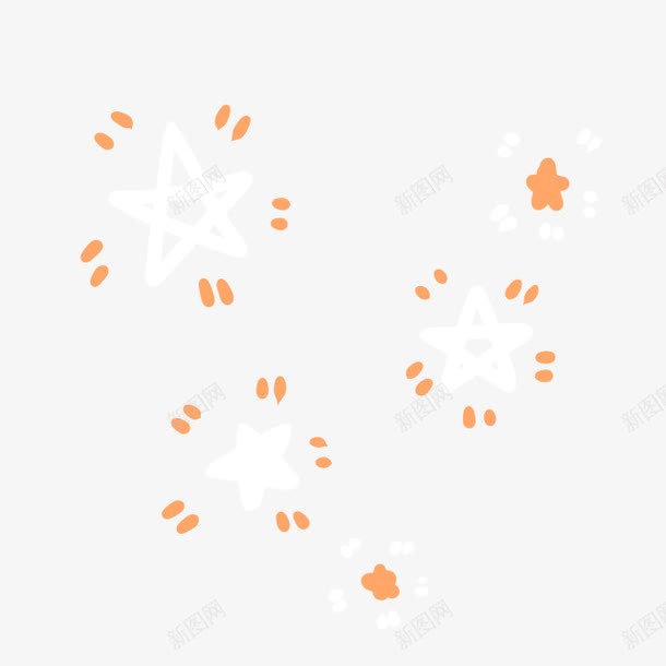 橙色花朵星星点点装饰图案png免抠素材_88icon https://88icon.com 星星点点 橙色 花朵 装饰图案