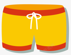 运动短裤黄色短裤卡通风格高清图片