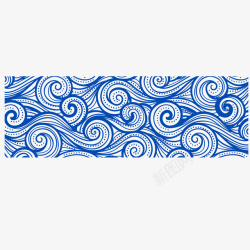 海浪纹理蓝色卷曲矢量图素材
