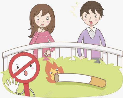 禁止乱扔烟头警示图图标图标