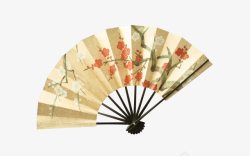 日本装饰花折扇日式梅花折扇高清图片