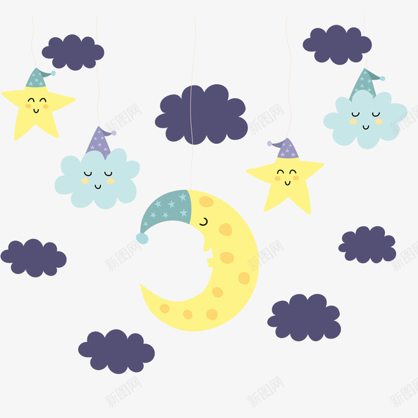 世界睡眠日装饰图案psd免抠素材_88icon https://88icon.com 世界 世界睡眠日装饰图案 图案 星星 月亮 睡眠日 笑脸 装饰