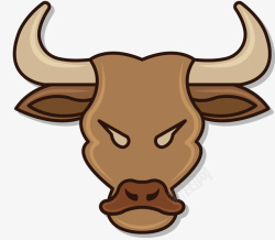 美国符号褐色牛头牛仔符号矢量图高清图片