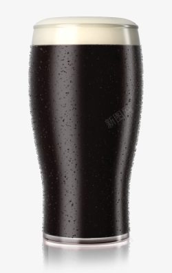 一杯黑啤酒饮料装饰图案素材