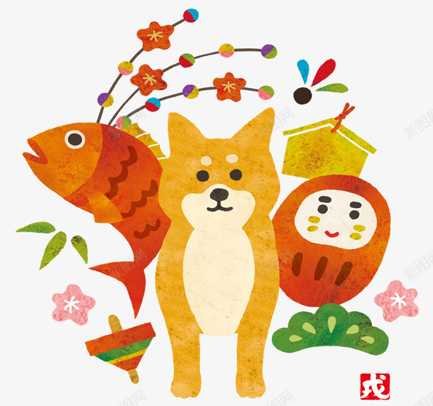 卡通手绘插画装饰日本旅游柴犬秋psd免抠素材_88icon https://88icon.com 卡通手绘插画装饰日本旅游柴犬秋田犬鲤鱼免费下载 旅游 旅游卡通 旅游插画 旅游日本 日本 日本卡通 日本旅游