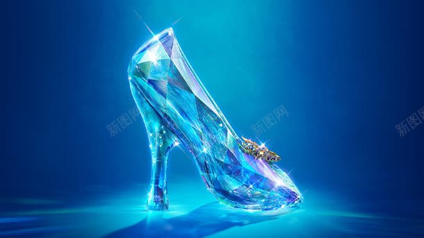 梦幻蓝色水晶鞋装饰背景