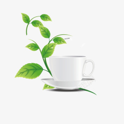 茶叶子手绘茶叶绿茶叶子矢量图高清图片