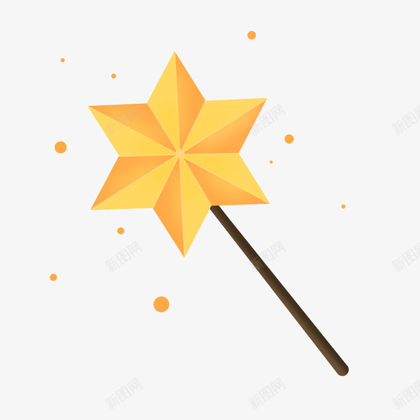 星星魔法棒黄色png免抠素材_88icon https://88icon.com 五星 星星 魔法棒 黄色星星