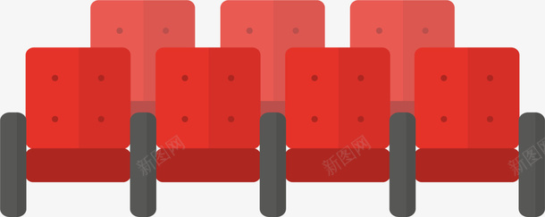 红色扁平电影院座椅png免抠素材_88icon https://88icon.com 影视 影音 扁平座椅 播放 电影 电影院座椅 红色座位